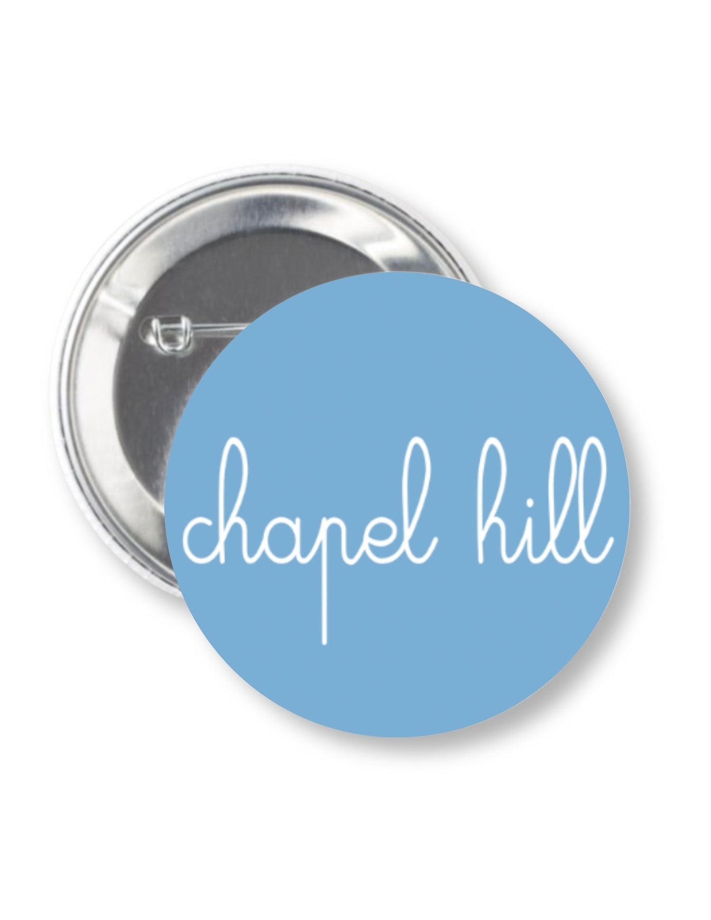 Cursive Chapel Hill Button Pin 2.25"