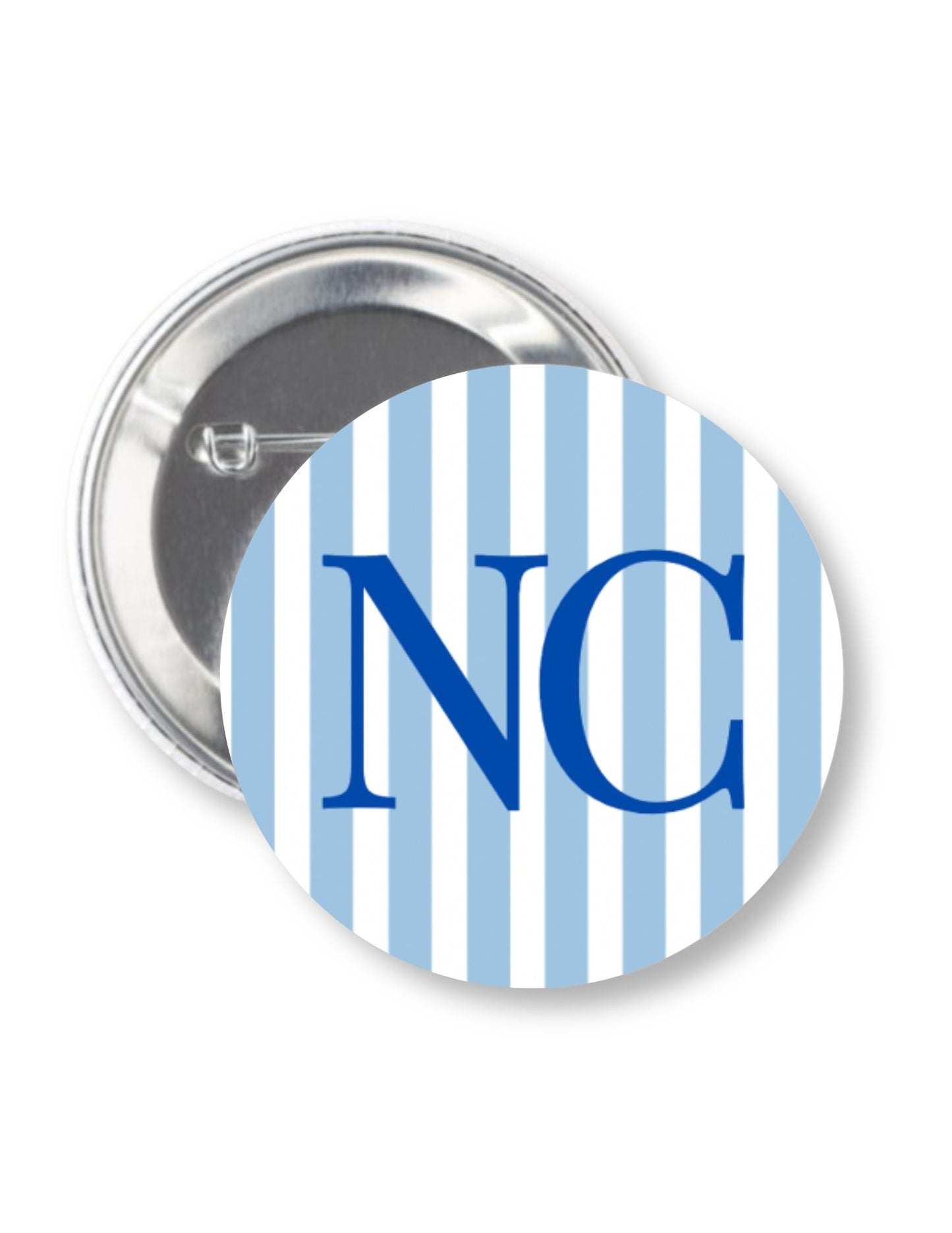 North Carolina Striped Button Pin 2.25"