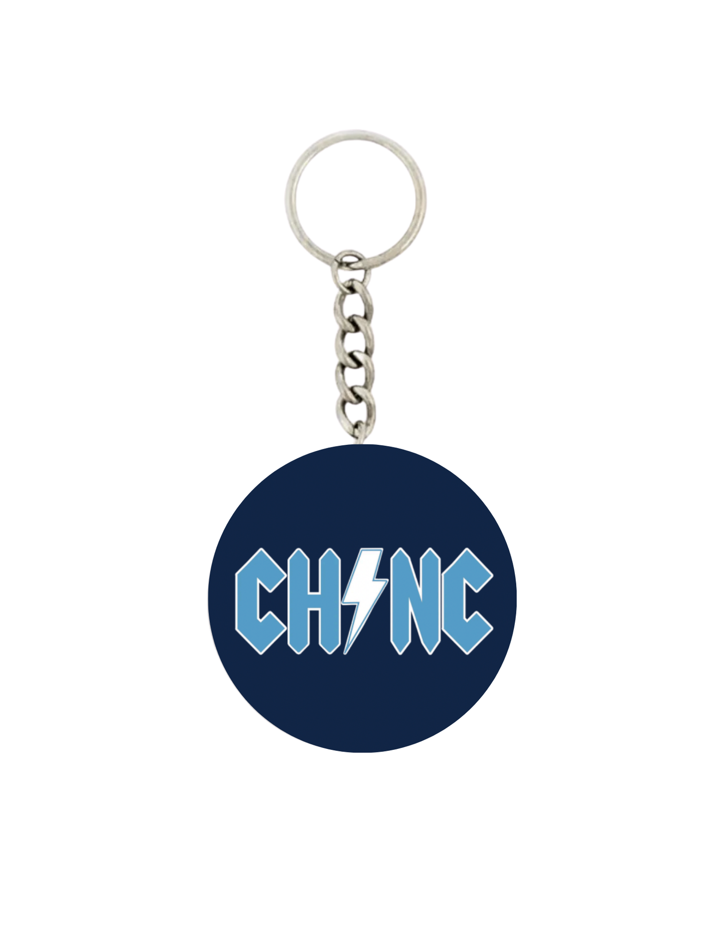 CHNC Rock Font Button Keychain 2.25”