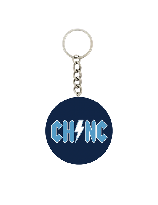 CHNC Rock Font Button Keychain 2.25”