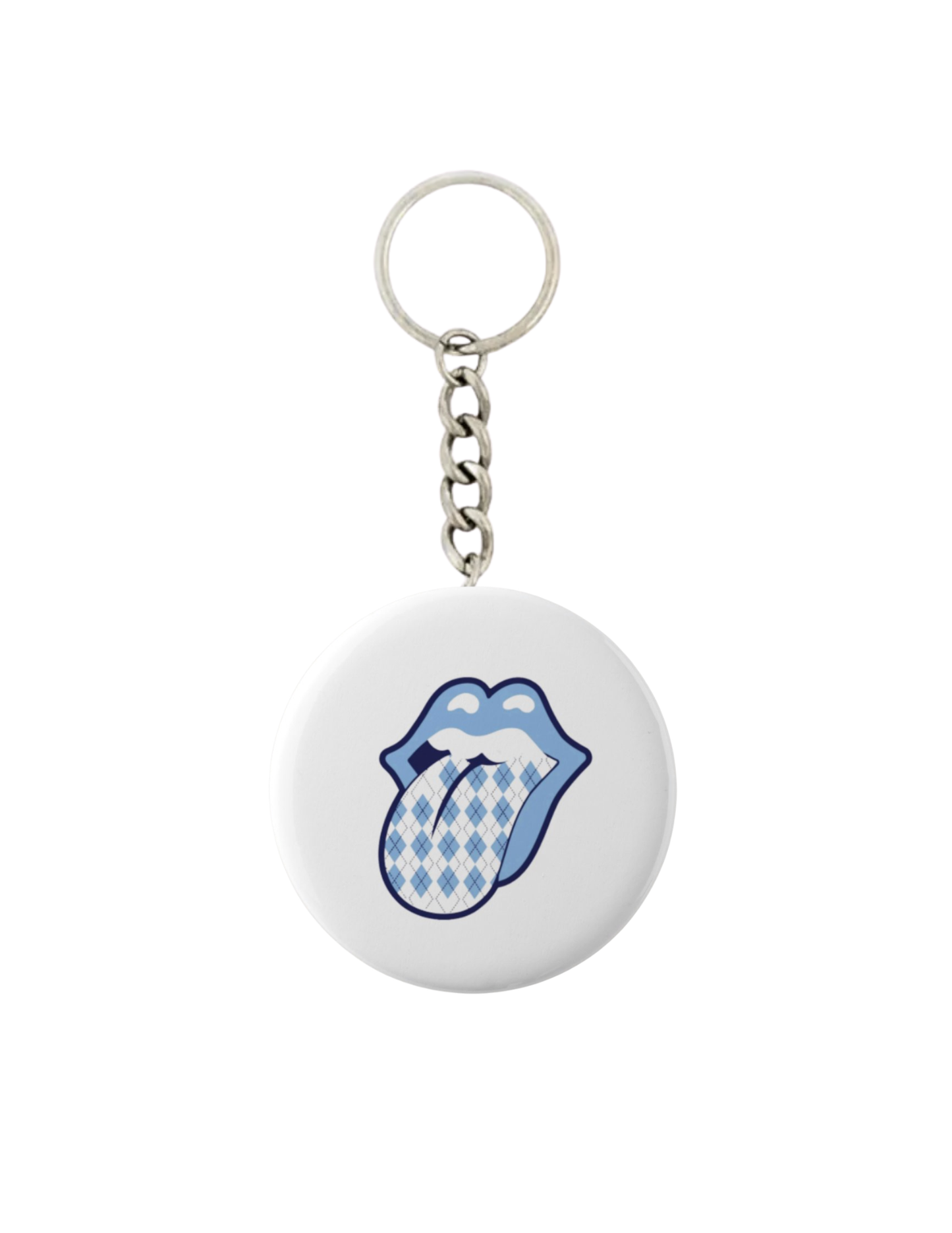 Argyle Carolina Tongue Button Keychain 2.25"