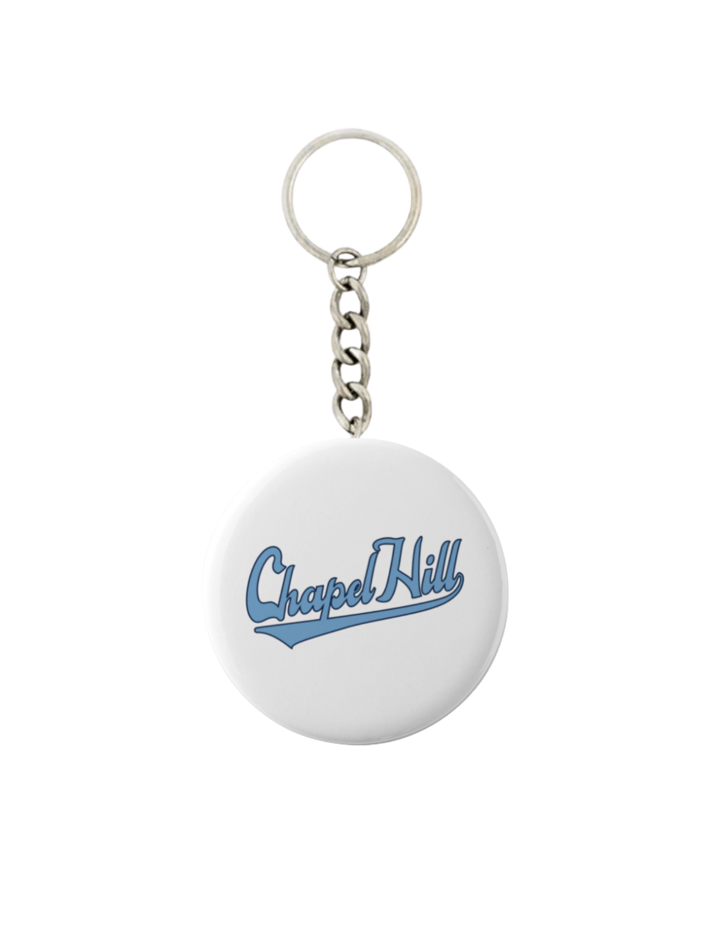 Chapel Hill Script Button Keychain 2.25"