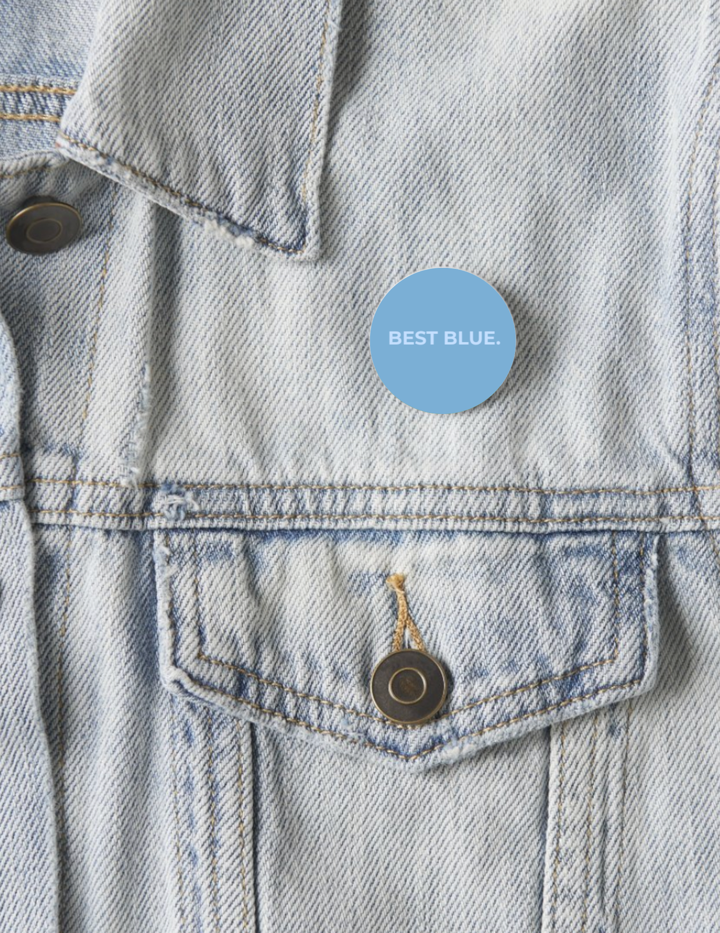 Best Blue Button Pin 1.25"