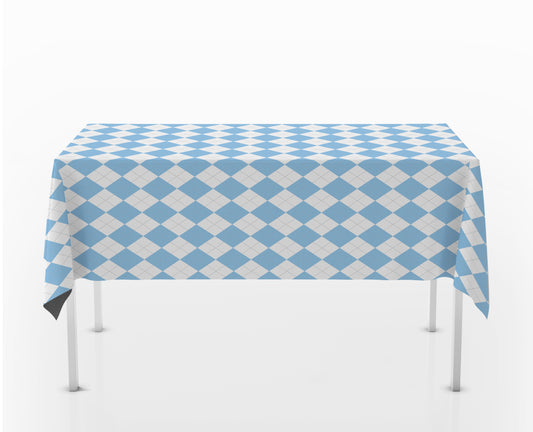 North Carolina Blue Argyle Table Cloth