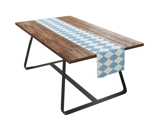 North Carolina Blue Argyle Table Runner 72" X 12"