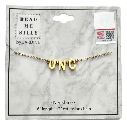 UNC Gold Letter Necklace by Bead Me Silly