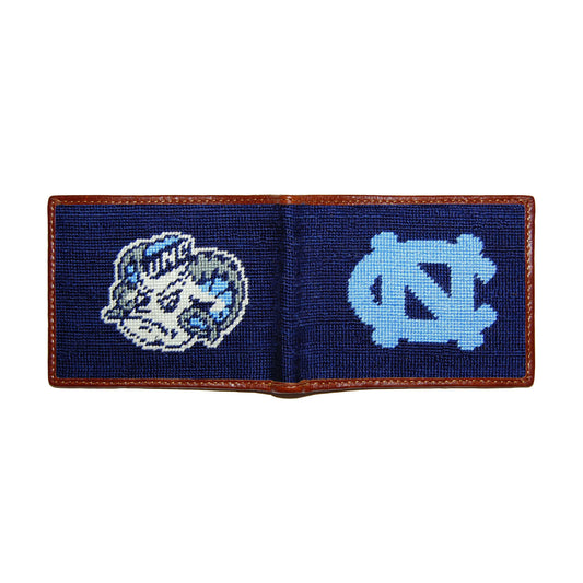 North Carolina Tar Heels Navy Needlepoint Wallet by Smathers and Branson