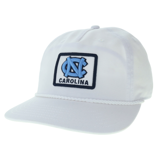 North Carolina Tar Heels White Skully Hat with Cord Detail