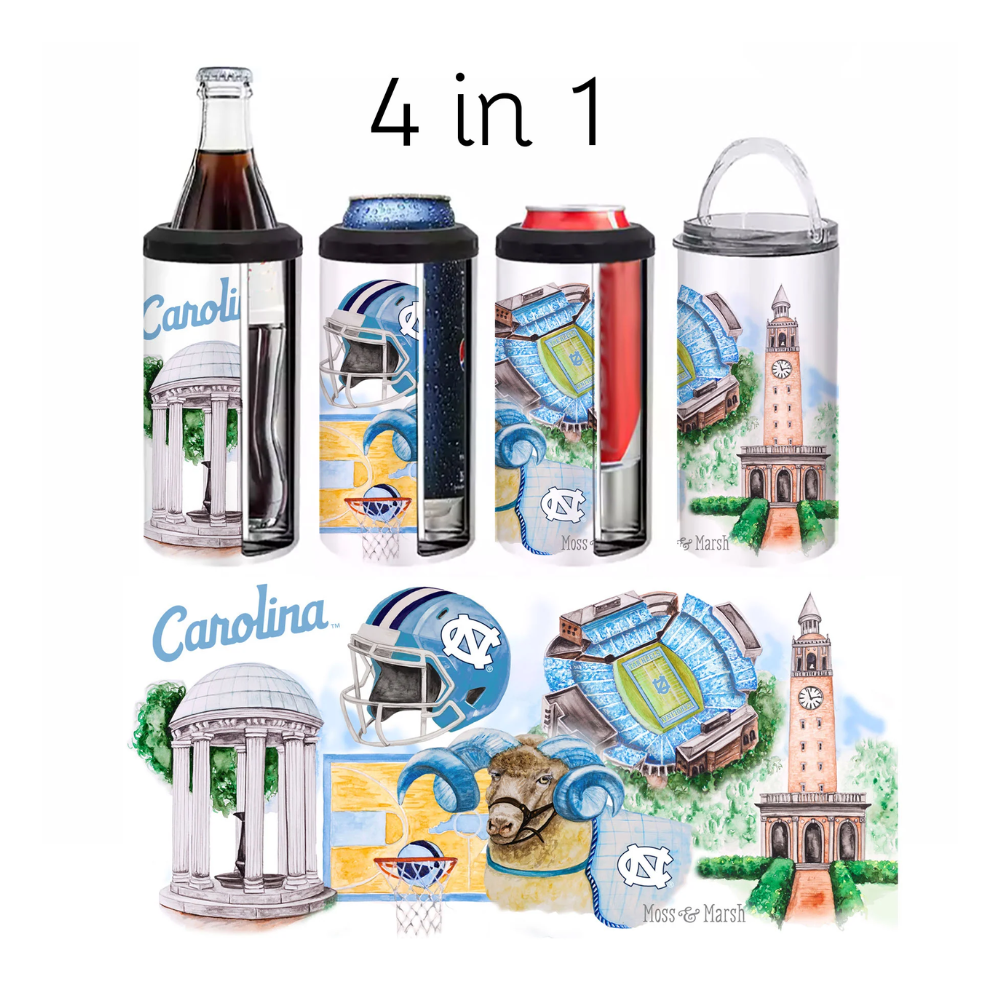 The University of North Carolina Watercolor - 4 in 1 Can Cooler