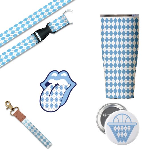 Carolina Blue Argyle Themed Gift Set