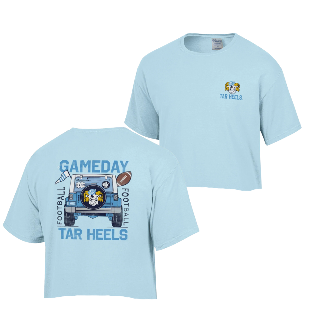 Carolina Tar Heels Vintage Rameses Jeep Crop Top
