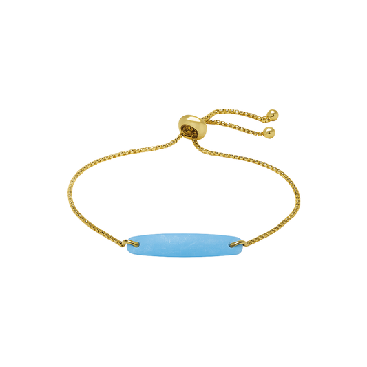 Carolina Blue Pearl Caroline Adjustable Bracelet
