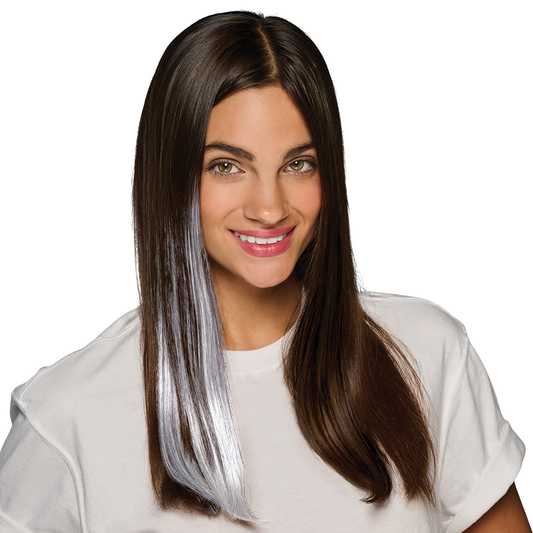 White 18 Inch Straight Clip In Game Day HairUWear