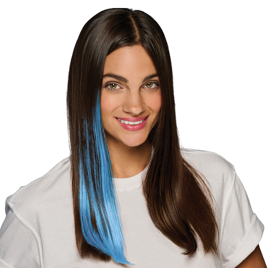 Carolina Blue 18 Inch Straight Clip In Game Day HairUWear
