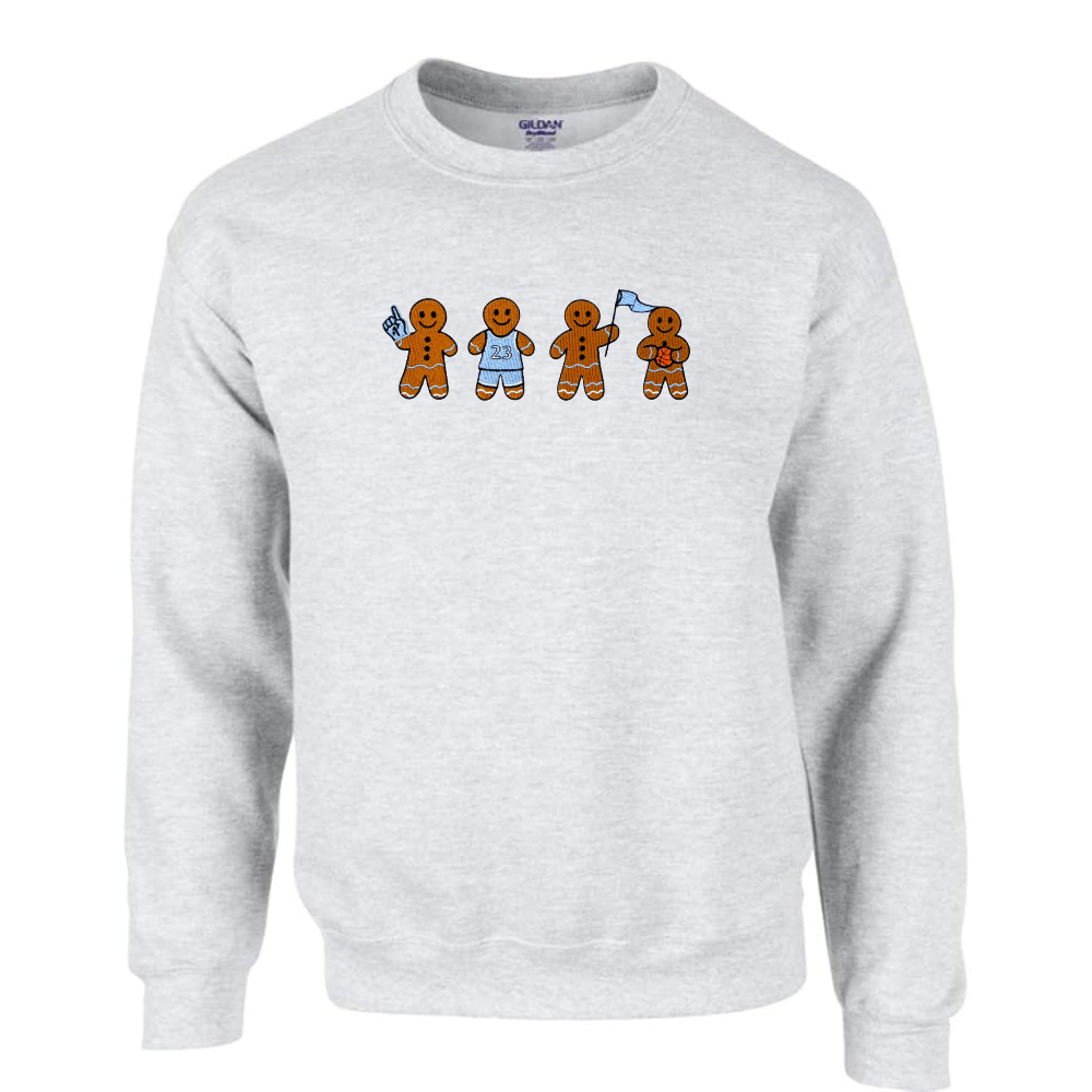 Carolina Fan Gingerbread Adult Embroidered Sweatshirt for Christmas