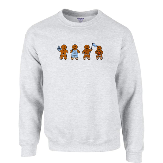 Carolina Fan Gingerbread Adult Embroidered Sweatshirt for Christmas