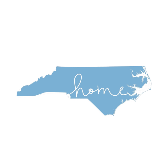 North Carolina Cursive "Home" State Sticker
