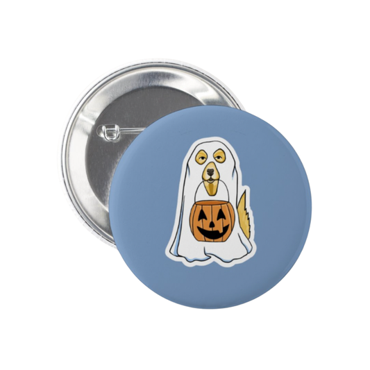 Trick or Treat Golden Retriever Button Pin