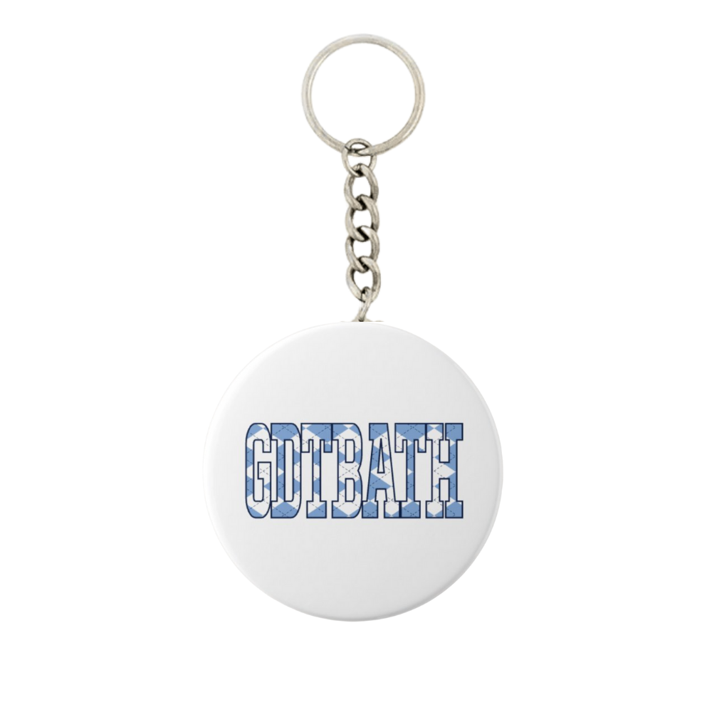 GDTBATH Argyle Button Keychain 2.25"