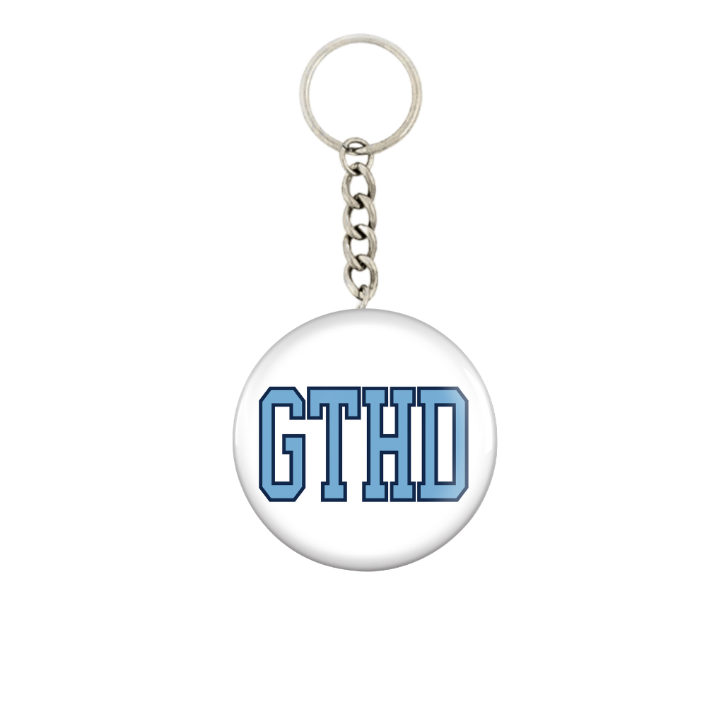 GTHD in Carolina Blue Button Keychain 2.25"