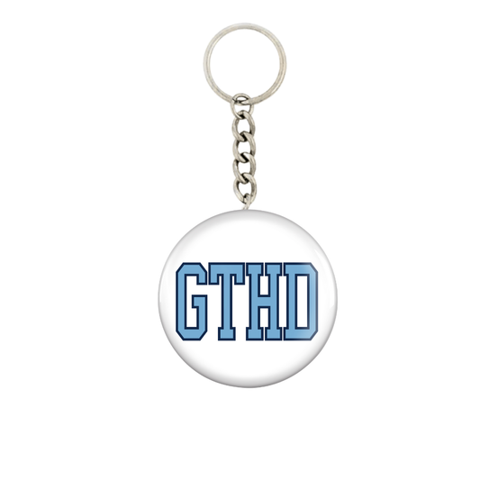 GTHD in Carolina Blue Button Keychain 2.25"