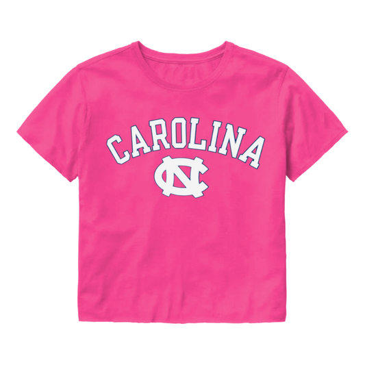 North Carolina Tar Heels Cropped T-Shirt in Hot Pink