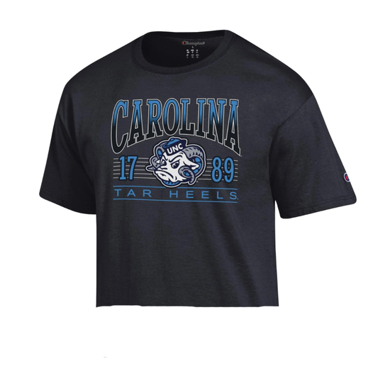 North Carolina Tar Heels Black Adult CROPPED T-Shirt