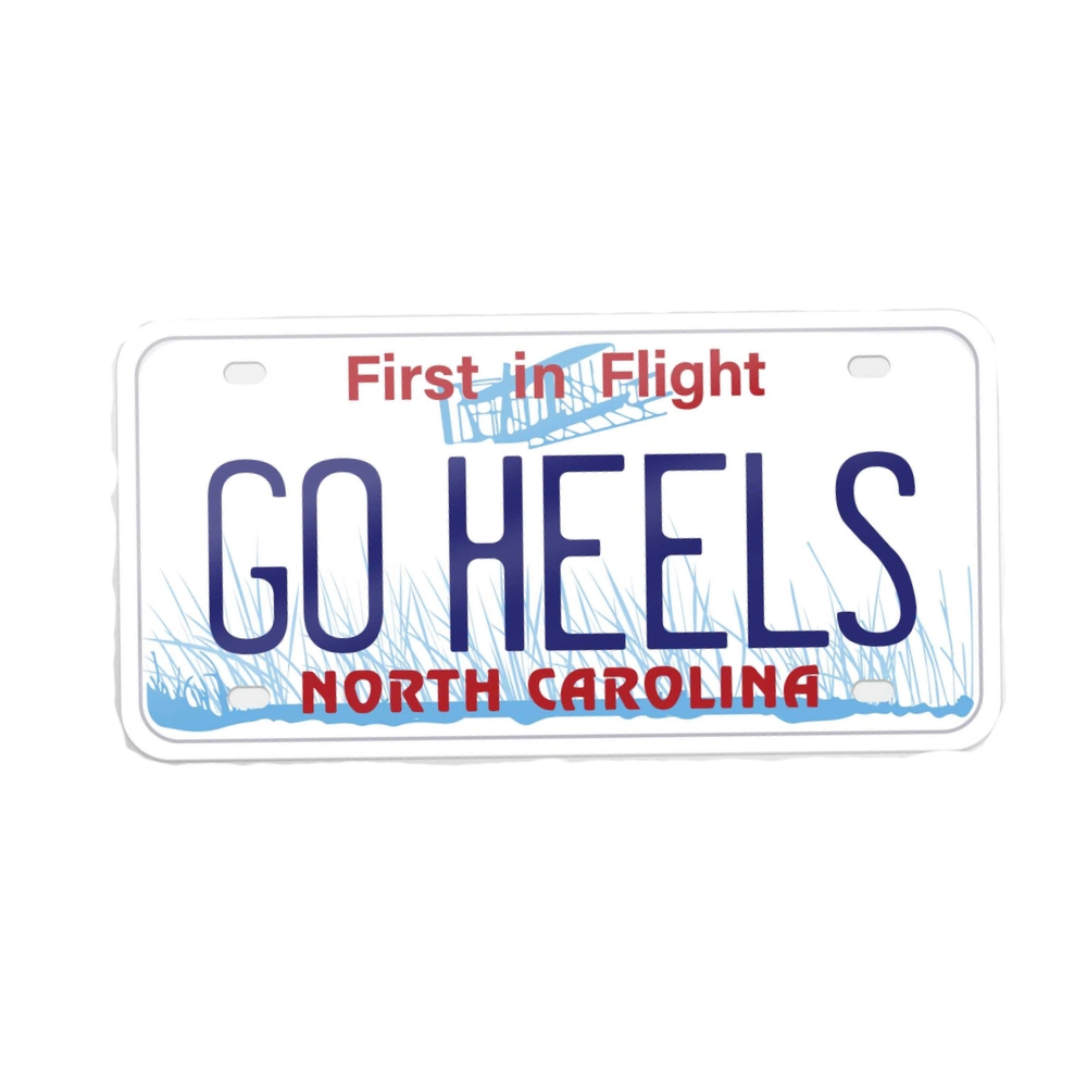 Go Heels North Carolina License Plate Sticker