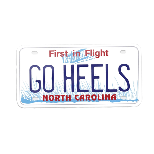 Go Heels North Carolina License Plate Sticker