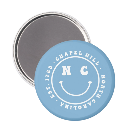 Chapel Hill Smiley Button Magnet 2.25"