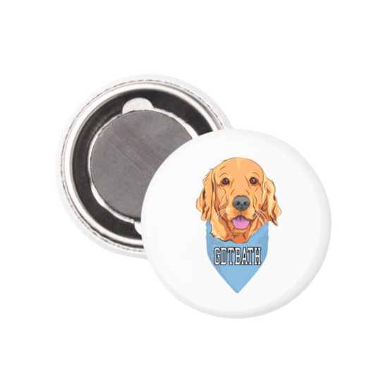 GDTBATH Golden Retriever Button Magnet 2.25"