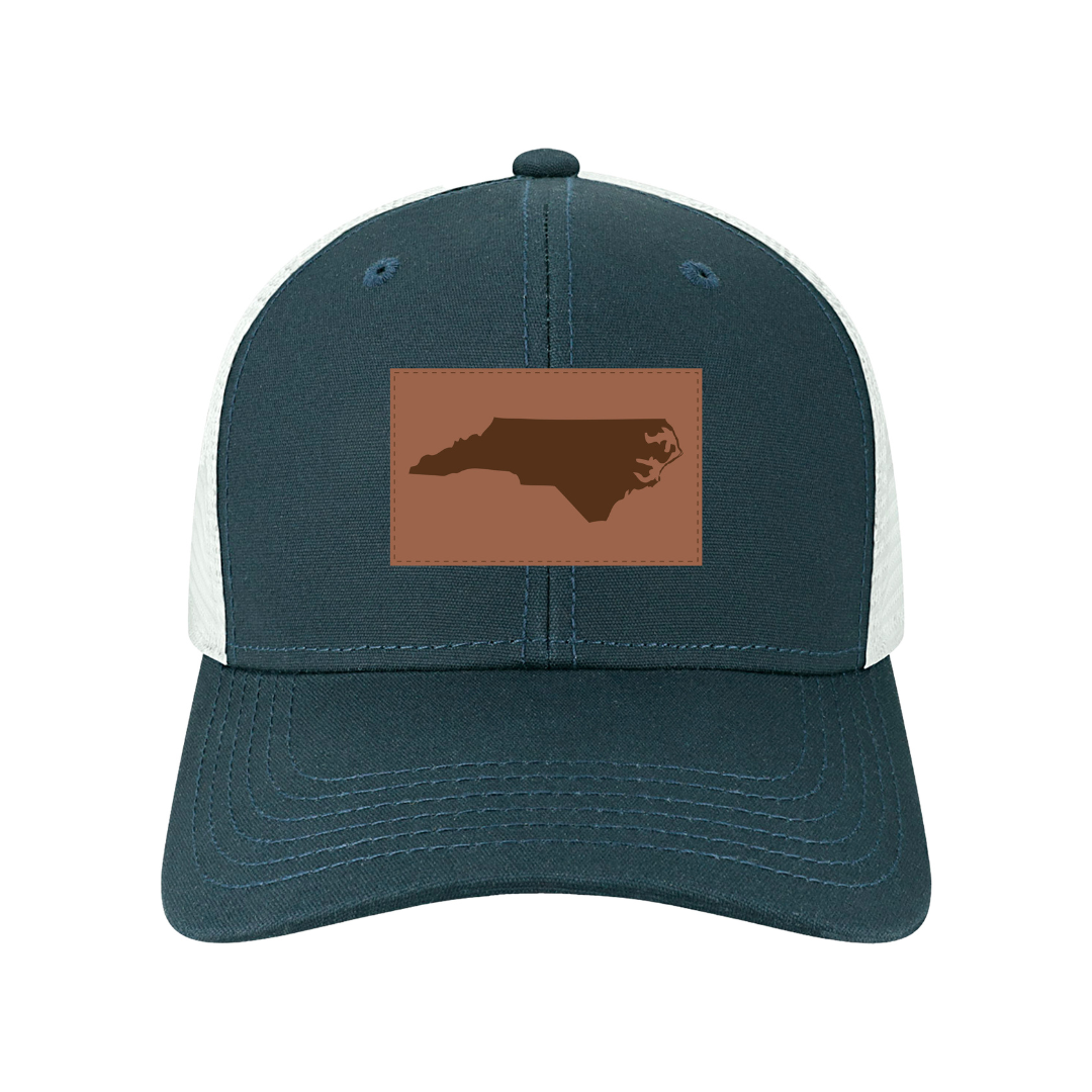 North Carolina Kid's Hat in Navy with Leather Patch