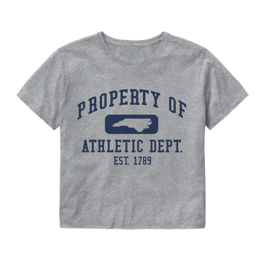 Property of North Carolina Athletic Department Cropped T-Shirt