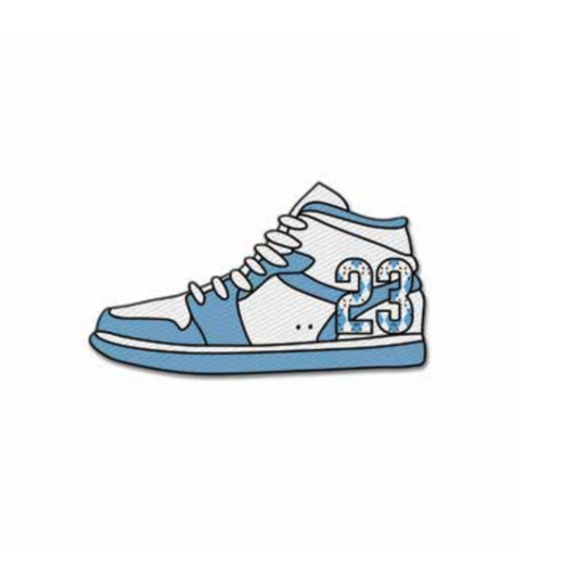 Carolina Blue Sneaker 3" Embroidered Patch with Adhesive