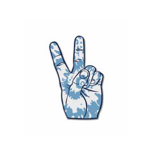 Carolina Blue Peace Sign 3" Embroidered Patch with Adhesive