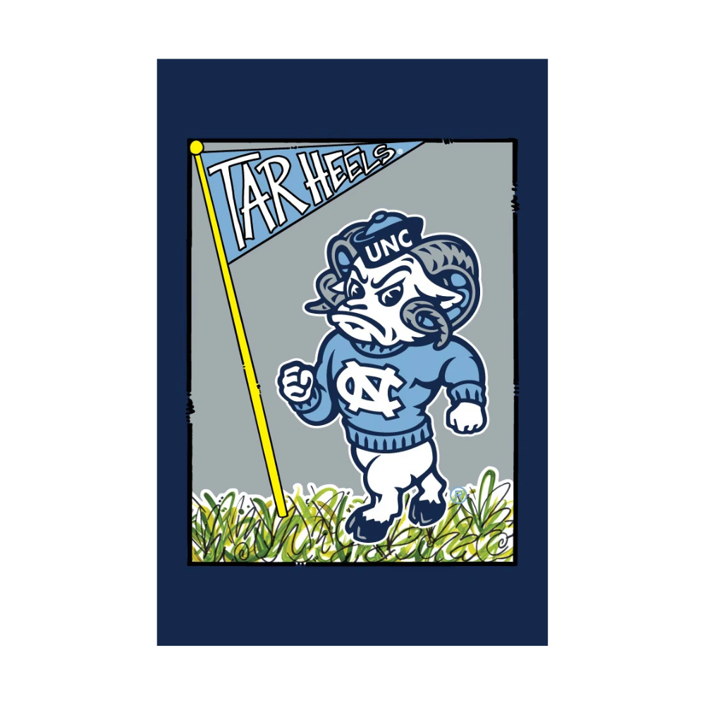 North Carolina Tar Heels Magnolia Lane Mascot Rameses Garden Flag