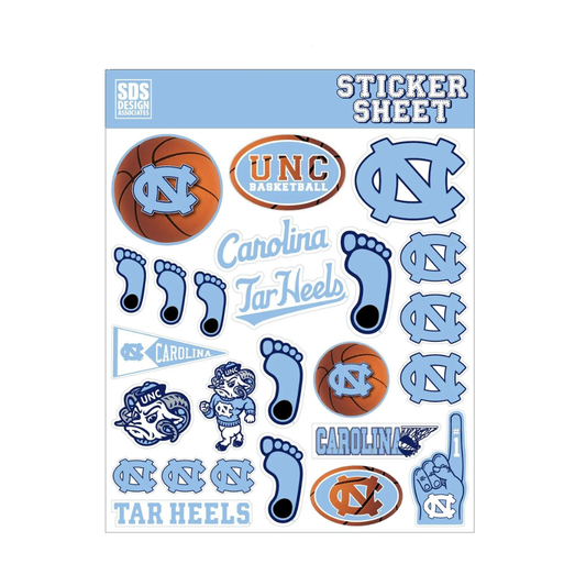 UNC Basketball Sticker Sheet 30 Carolina Stickers