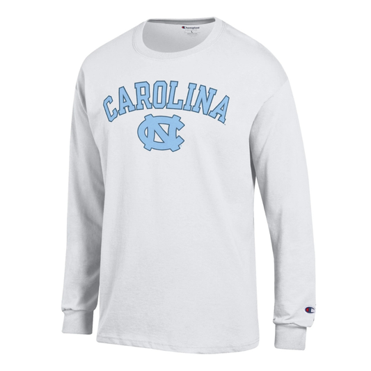 UNC Basic White Long Sleeve T-Shirt by Champion