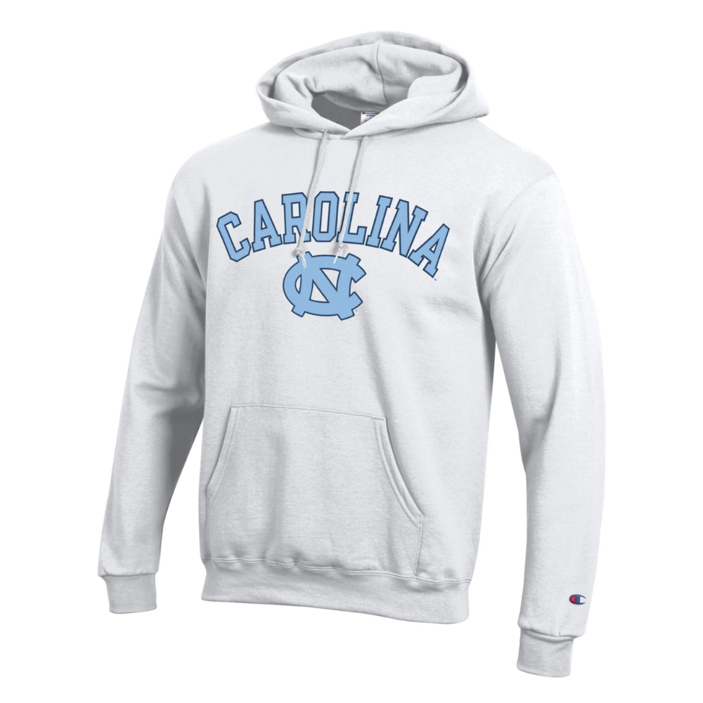 UNC Basic White Hoodie Sweatshirt by Champion - Main View - Champion