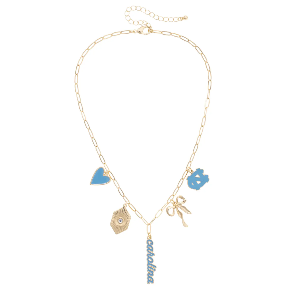 North Carolina Tarheels Paper Clip Charm Necklace - Main View - Canvas Style