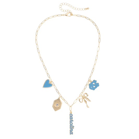 North Carolina Tarheels Paper Clip Charm Necklace - Main View - Canvas Style