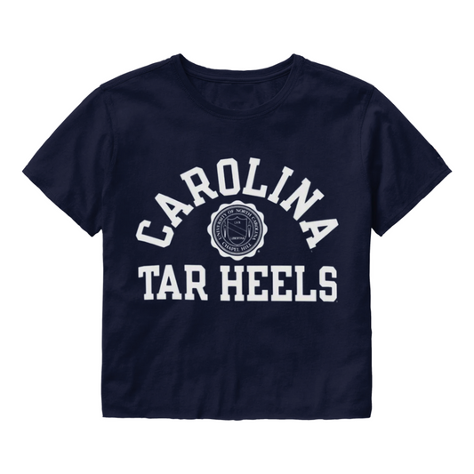 The Folt Tee - Collegiate Navy Champion UNC Seal Cropped T-Shirt