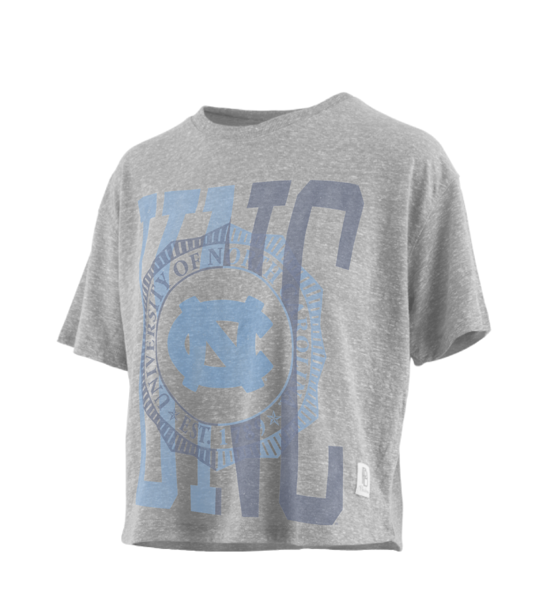 UNC Chapel Hill Cropped T-Shirt with Seal in Grey