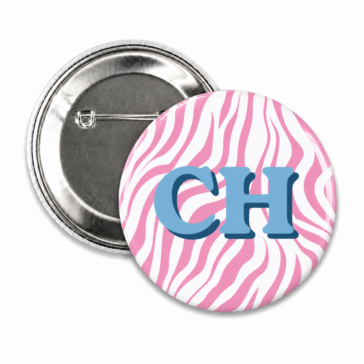 Pink Zebra Chapel Hill Button Pin