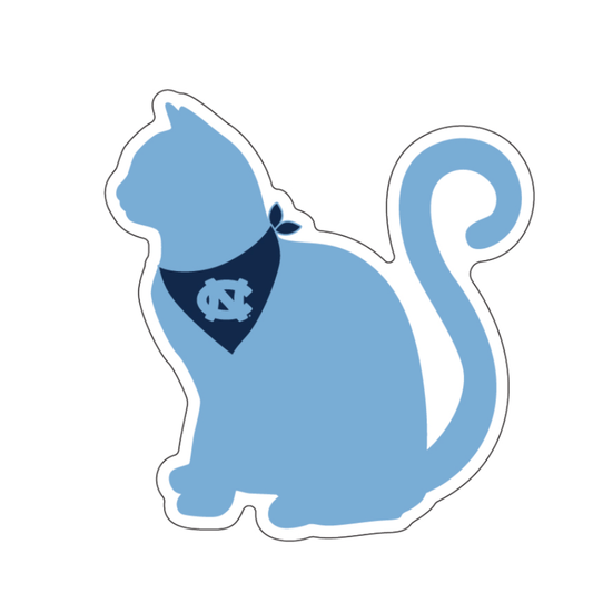 Carolina Tar Heels Sitting Cat Decal Sticker