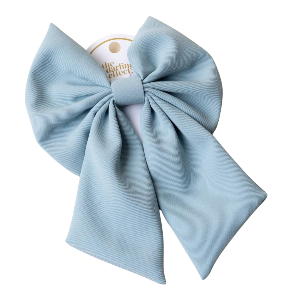 Light Blue Hair Bow Barrett