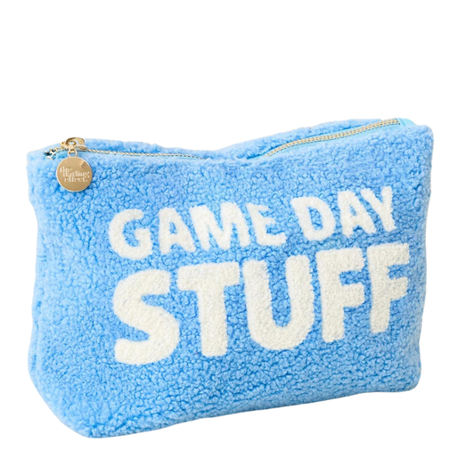 Carolina Blue and White Teddy Pouch for GAME DAY STUFF