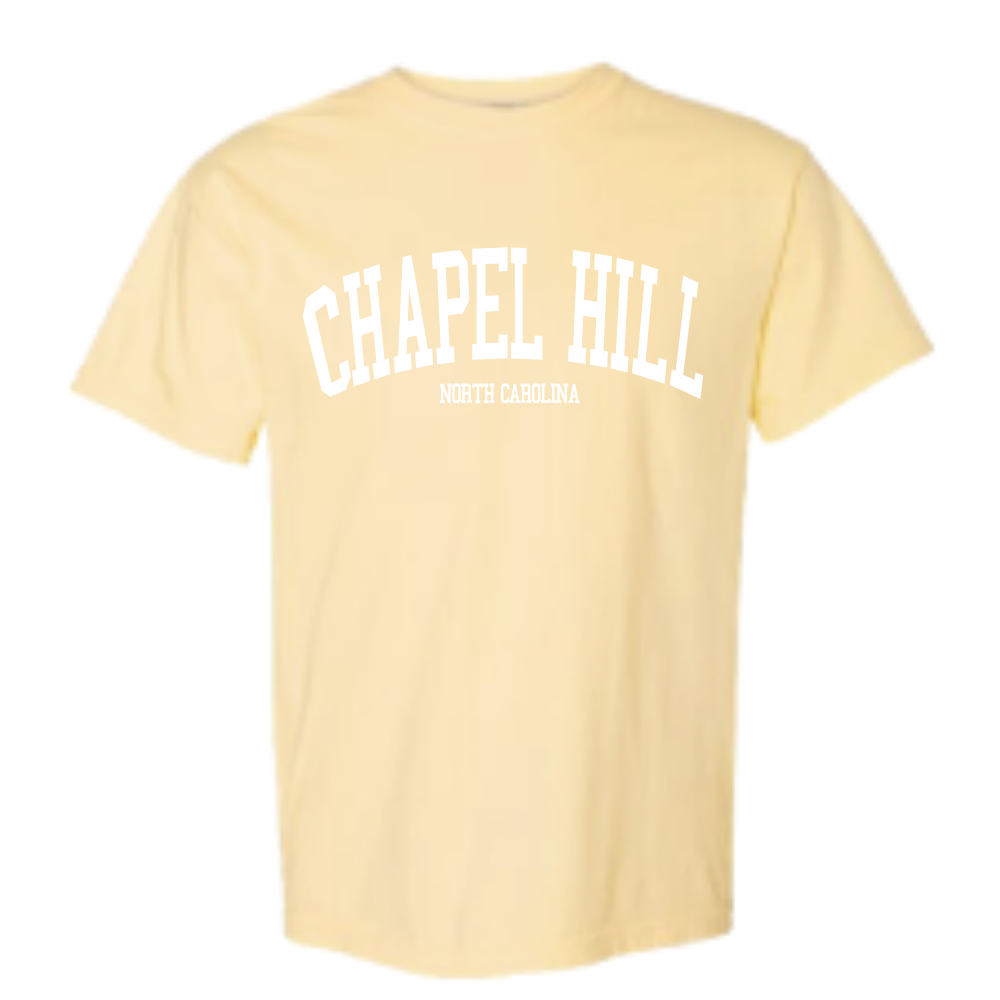 Chapel Hill North Carolina Comfort Colors T-Shirt in Butter Yellow