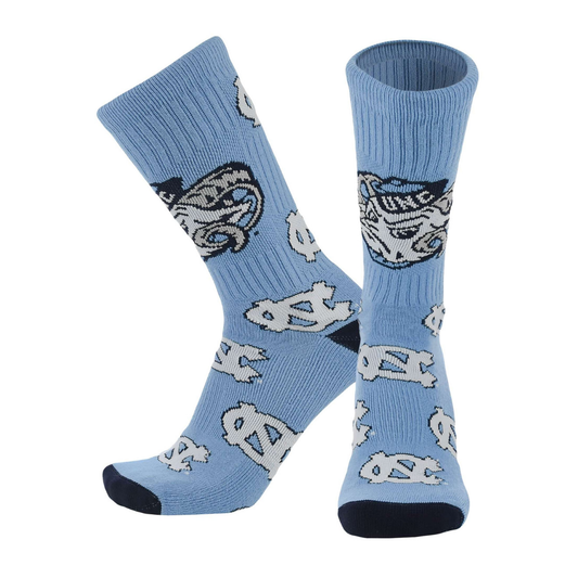 Carolina Blue Rameses Mayhem Crew Socks