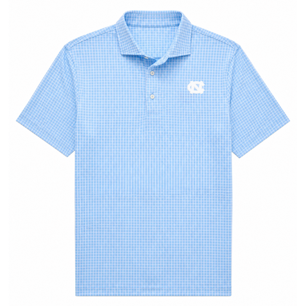 Carolina Blue UNC Plaid Men's Polo by Southern Tide - Main View - Southern Tide